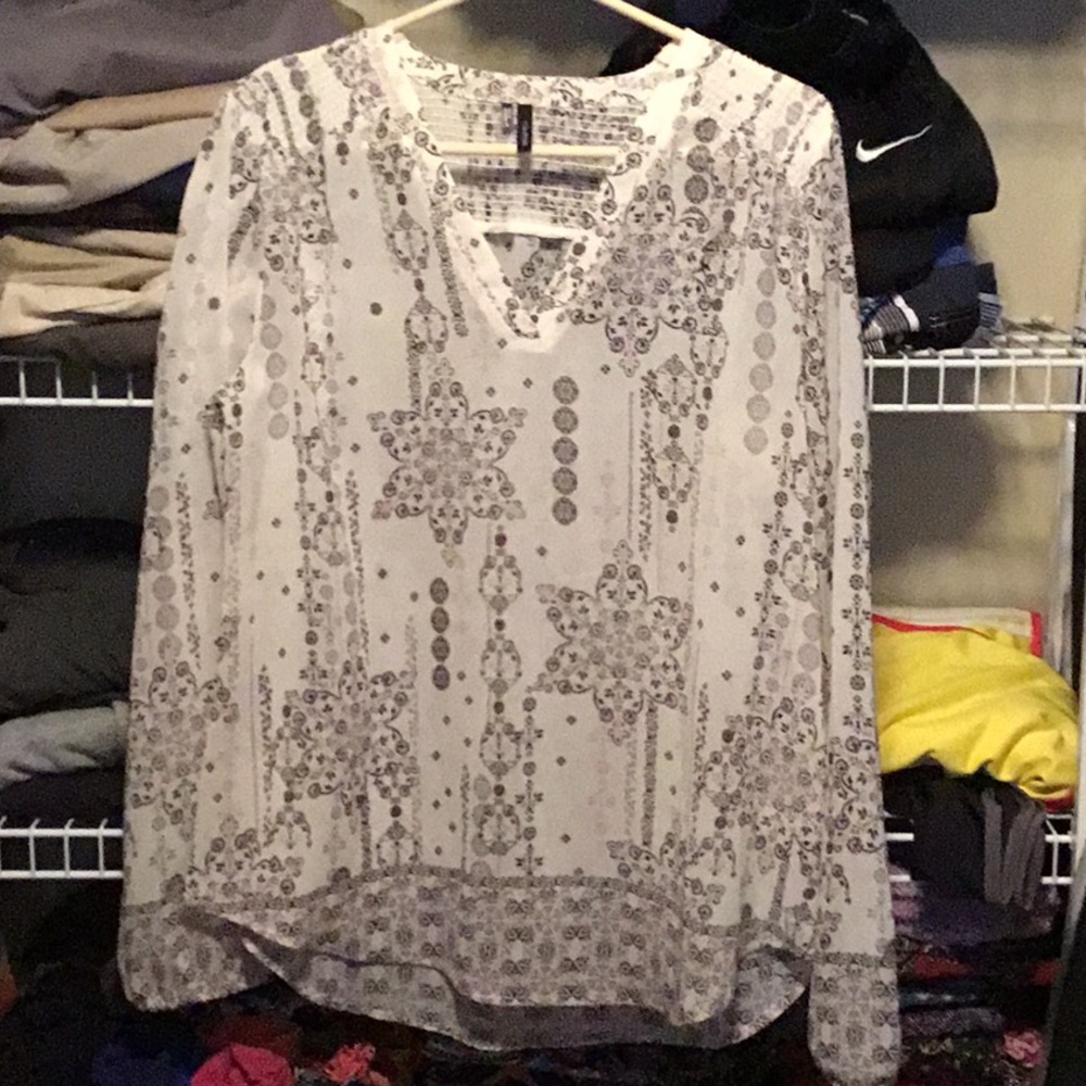 Sheer long sleeve top